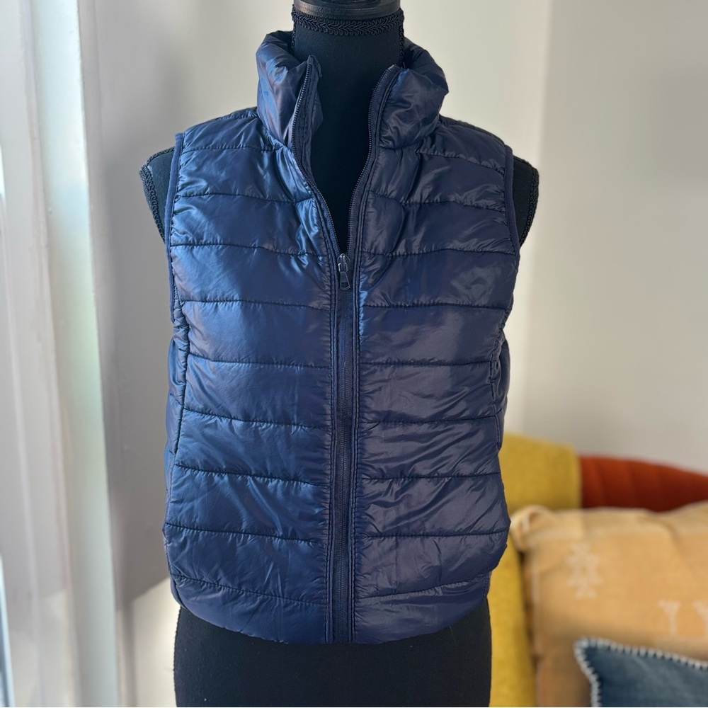 Ambiance Lightweight Packable Puffer Vest Navy Small
